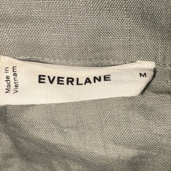 Everlane Linen Button Down Shirt Women's M Sage Green 100% European Flax - Picture 5 of 11